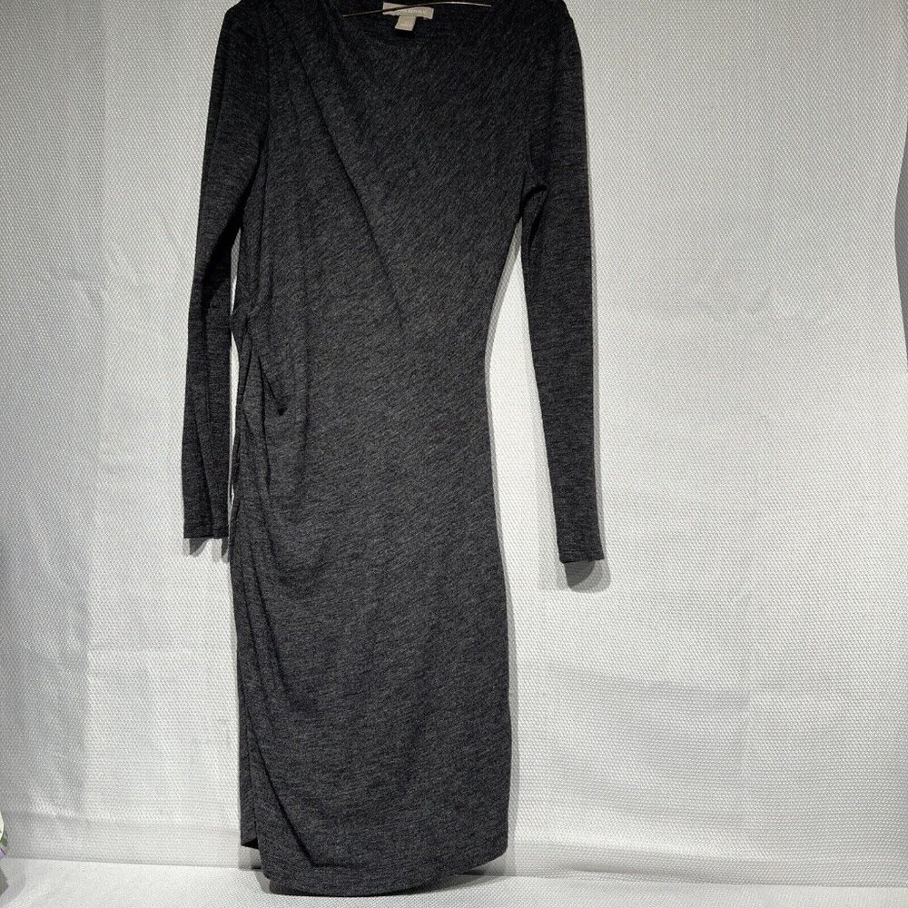 Banana‎ Republic Women's Classy Gray Longsleeve Ruched Midi Dress Size S 54023